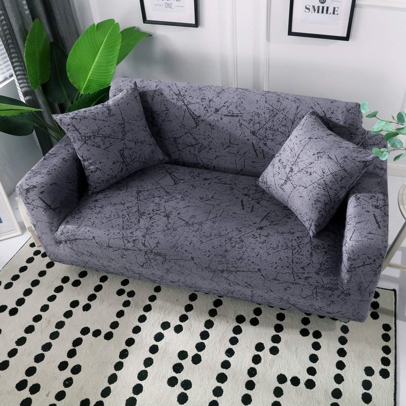 HOOBUY Printed Sofa Cover Stretch Couch Covers Sofa Slipcovers for 4 Cushion Couch with Two Free Pillow Case 09#(4 Seater/Large 3 Seater) - Image 3